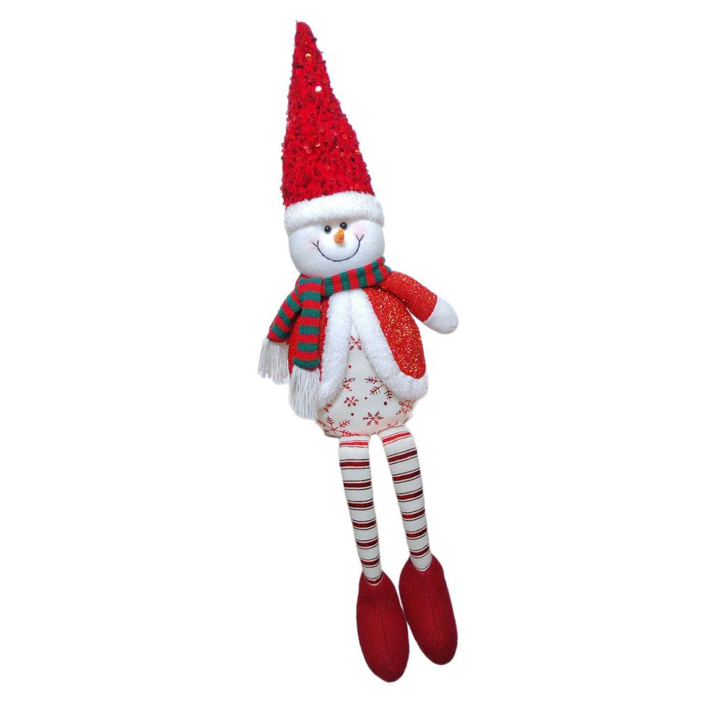 Christmas Plush Doll Desk Decoration Stuffed Toy Sitting Santa Snowman Reindeer Figure For Tabletop Mantels Display