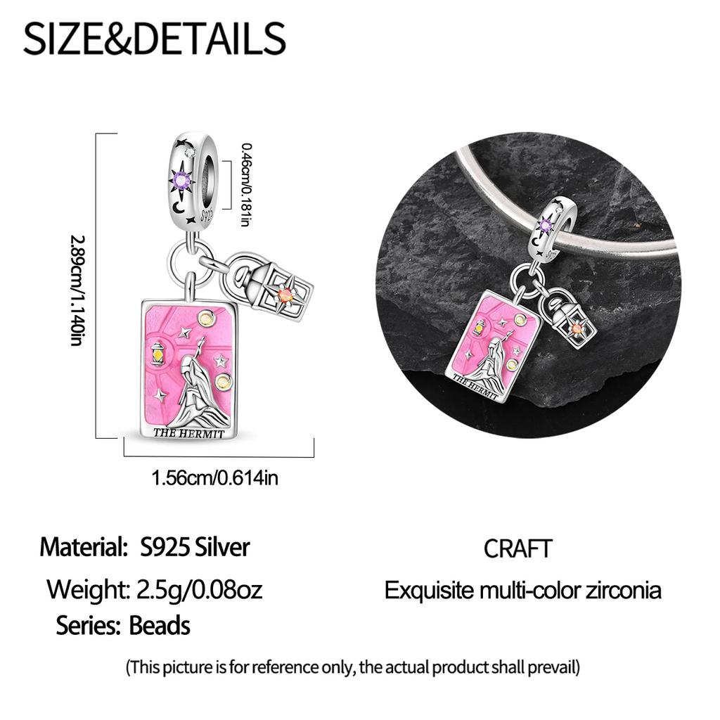 Plata 925 Arcanos Mayores Arcanos Menores Cartas de Tarot Colgantes Amuletos Encaje Original Pulsera DIY Collar Joyería de Cumpleaños