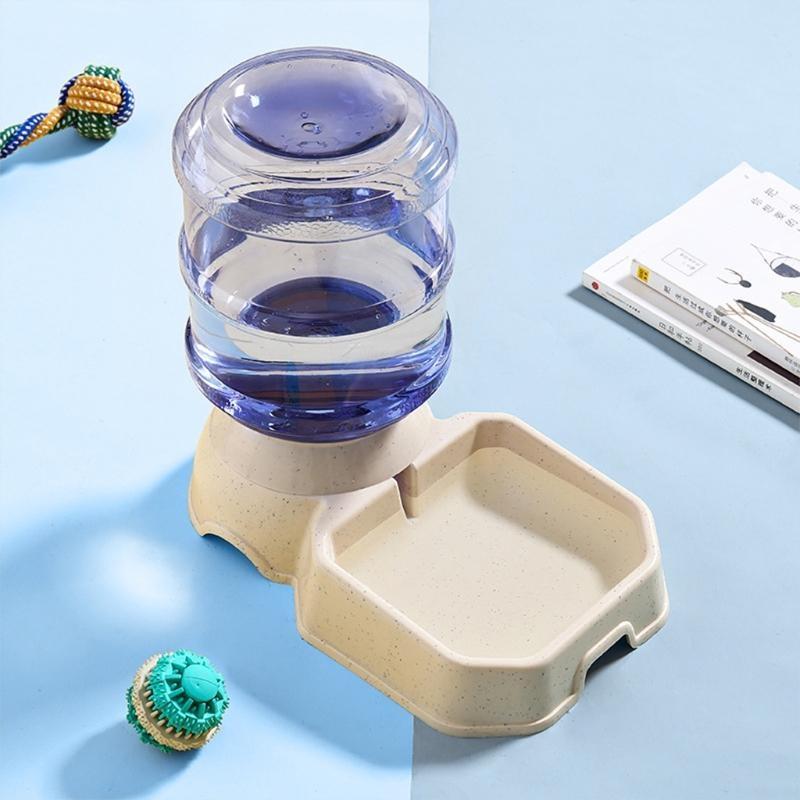 Pet Feeder and Waterer Dispensing Fed Automatic Feeder and Water Dispenser Dog for Cat Pets Bowl