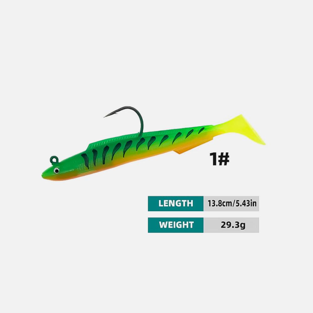 Bionic Soft Fish Lure - Laser Eel Lead-Head Bait, Black Fish Attractor, Available in Five Colors
