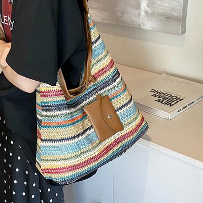 Large Capacity Hand-woven Bag Women's New Fashion Commuter Tote Bag Women's Vacation Beach Bag Women