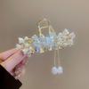 Lily of the Valley Butterfly Tassel Hair Claw - Large High-End Summer Headwear for Women