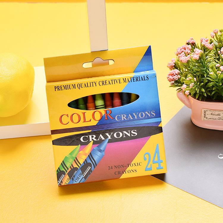 Cartoon 24-Color Crayons for Kids' Art & DIY Projects