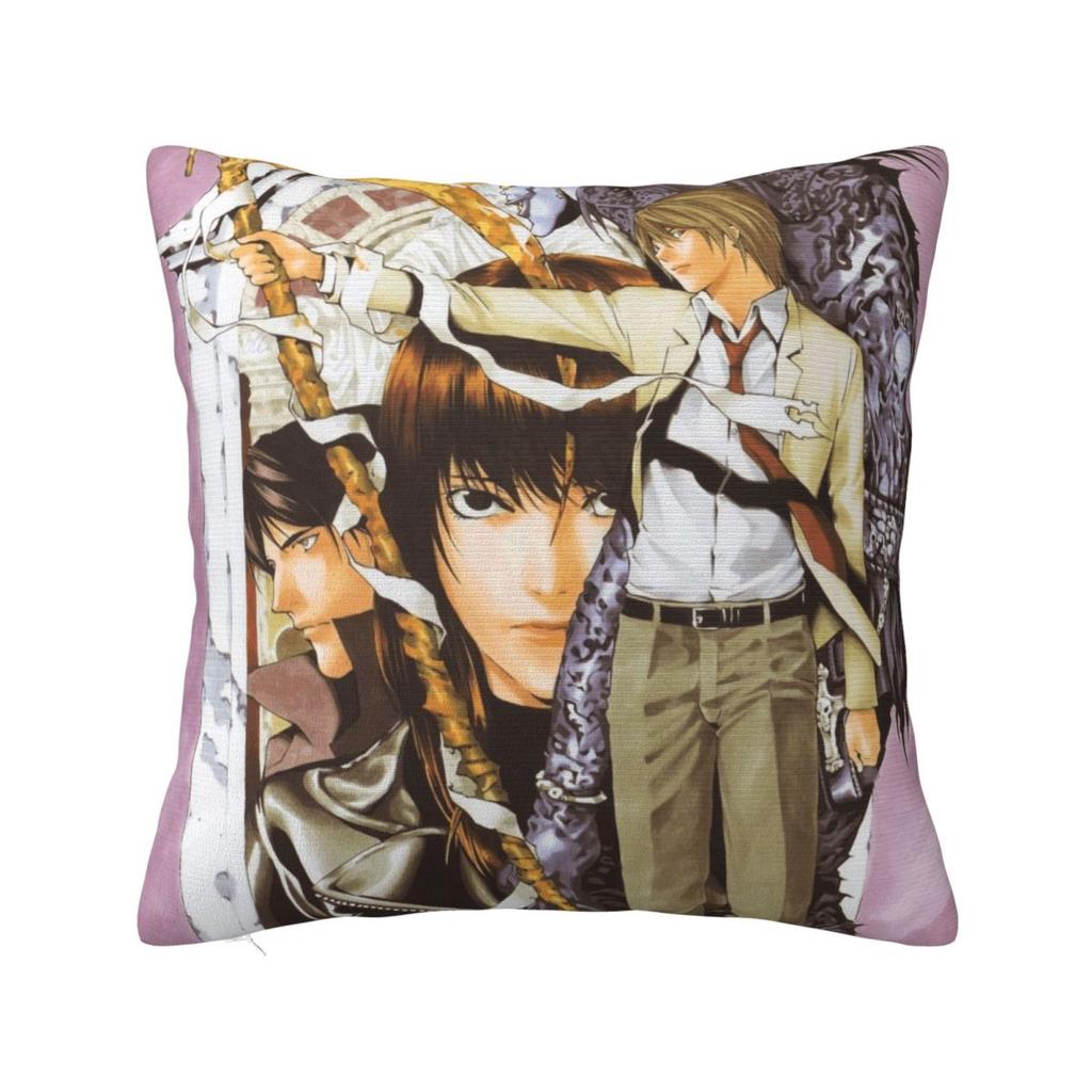 L Lawliet Death Note Kuddfodral Anime Japan Manga Kuddfodral Anpassningsbar Dragkedja Dekor Kuddfodral för Hemmet 45x45cm