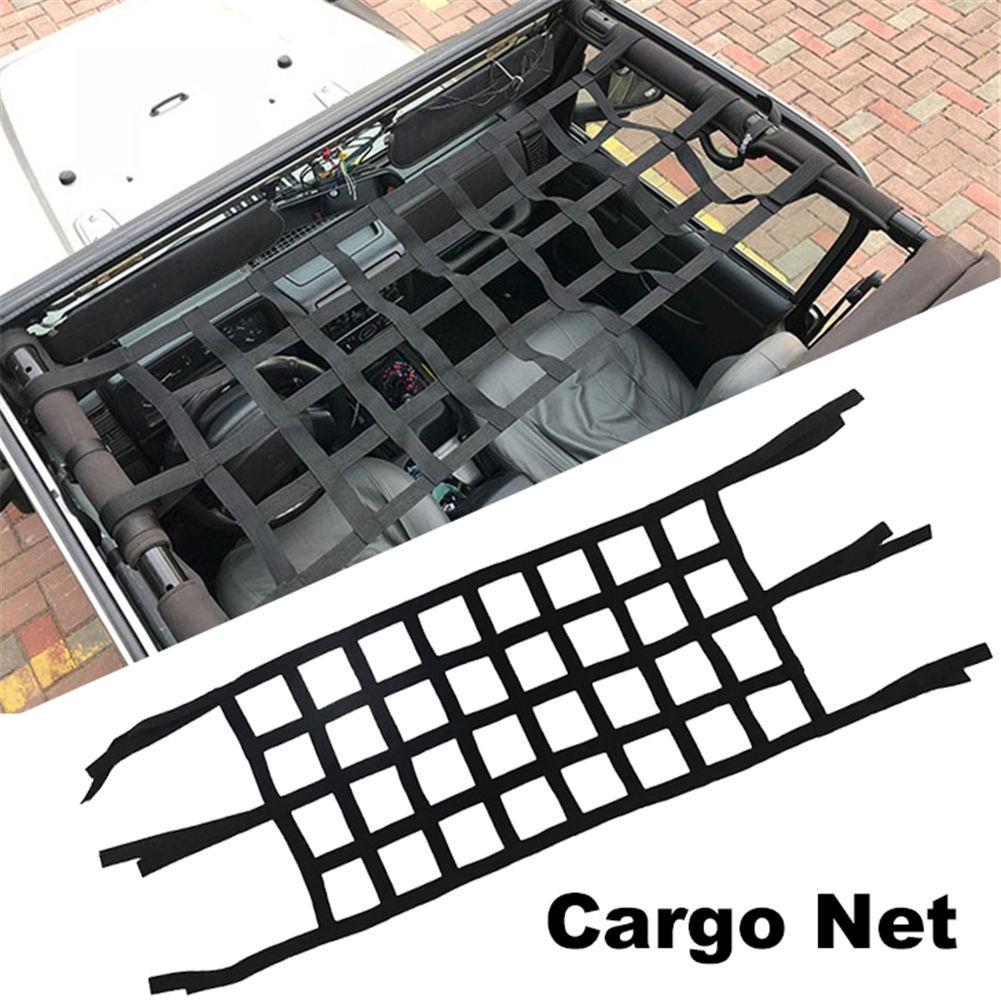 Car Roof Net High Strength Oxford Cloth Easy Installation No Need to Make Any Changes Heavy Duty Roof Net Car Hammock Cargo Sunshade Soft for Wrangler JK 07-18