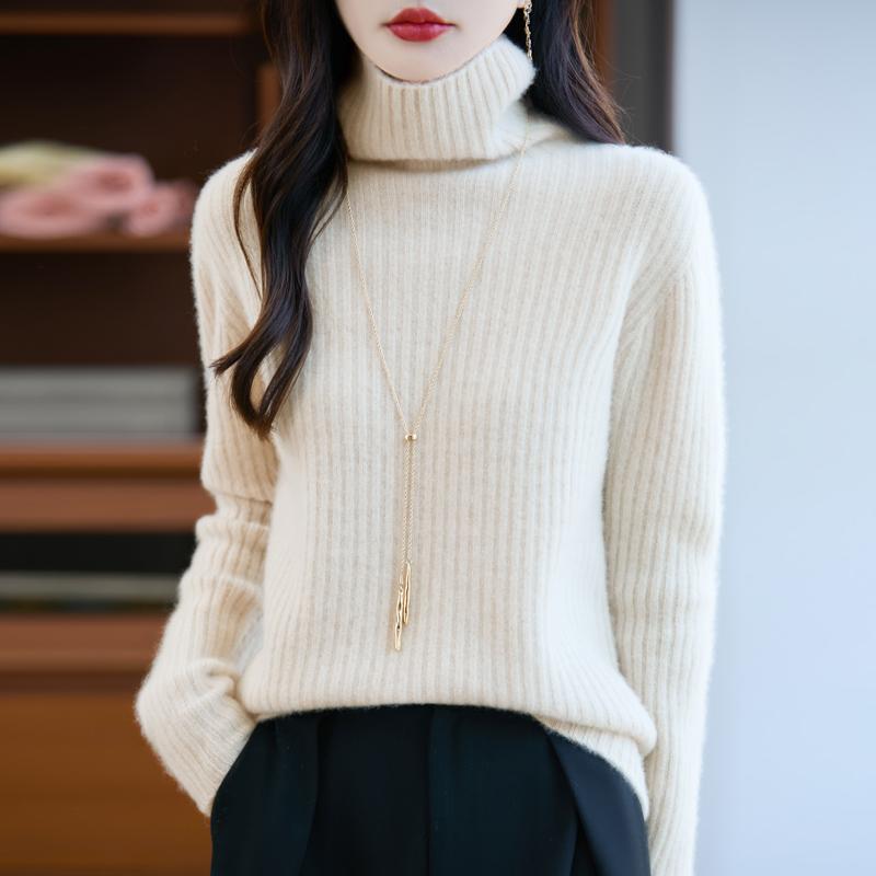 Dámský kašmírový svetr Kašmír Qinghe 30% kašmír 70% vlna podzimní a zimní pulovr hřejivý a módní