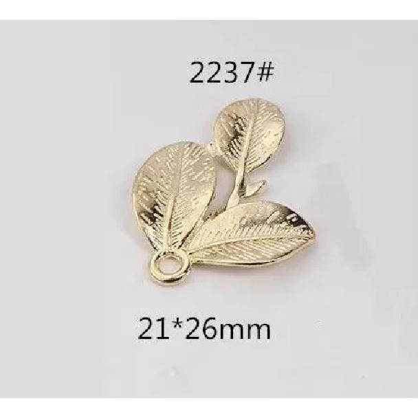 20Pcs KC Gold Copper Metal Leaf Charms Tree Leaves Charms Pendant for DIY Handmade Bracelet Necklace Jewelry Making Accessories