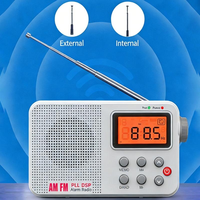 AM FM Band Radio with 45cm Extendable Antennas for Stable Reception 20 Presets Alarm Sleep Timer for Emergency Use
