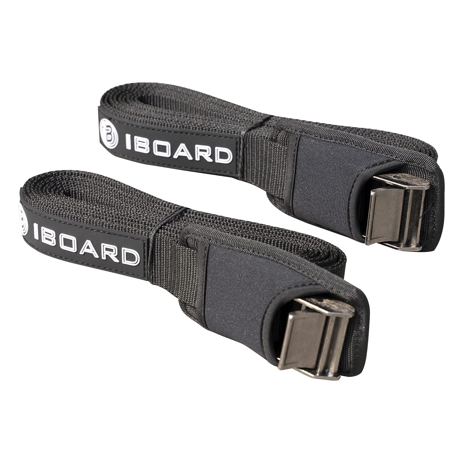 

iBoard Tension Belts/Cargo Tie-Down Belts Roof Rack Straps, 2-Pack, for Surfboards, Kayaks, Paddleboards, 12.5 Feet Long, Black