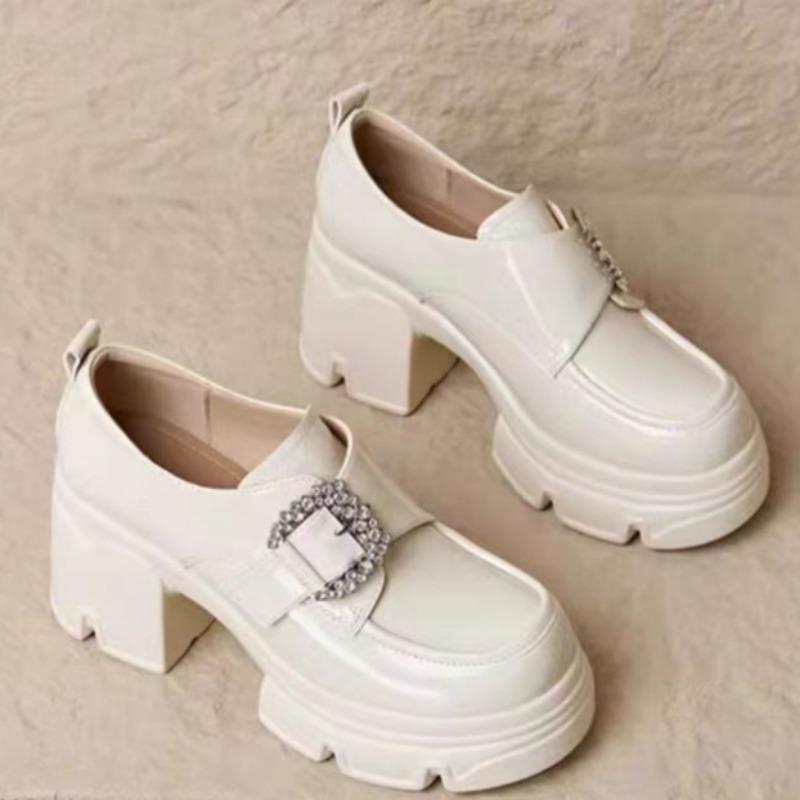 

Мода Высокий каблук Блок-каблук Женщины 2025 Новый Осень Платформа Любовь Одиночные туфли Пустяковая подошва Увеличенная высота 35