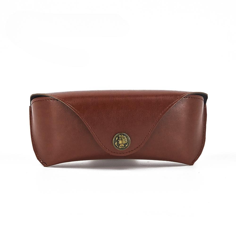 

Простий Ретро Ручної Роботи ПУ М яка Сумка Шкіряний Просунутий Легкий Протиударний Чохол для Окулярів Висококласний Чохол для Сонцезахисних Окулярів коричневий