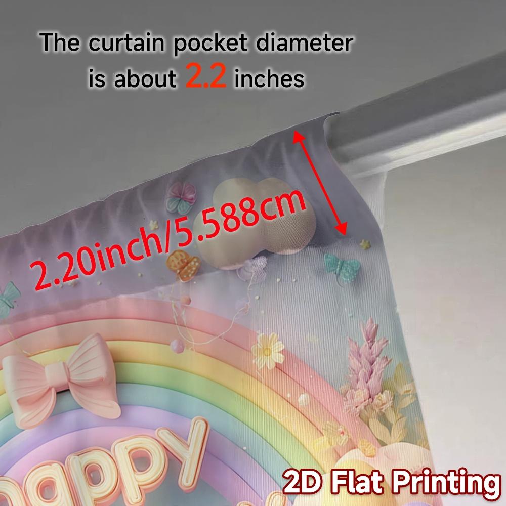 Set Of 2 Flat Printing Curtains Without Rod Rainbow Celebration Popular Curtain Fabric Semi Room Decor With Light Filtering Polyester