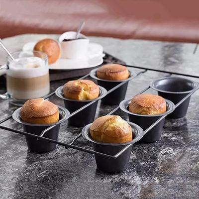 Forma na dort Popover Nepřilnavá nádoba na pečení muffinů na košíčky pro pečení v troubě Vertikální design poháru Všestranný vaflový pudink se 6 dutinami