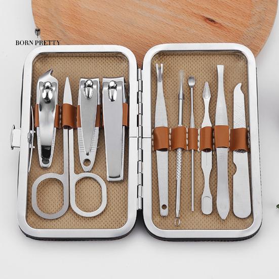 

10 шт., украшения для ногтей из нержавеющей стали, пилочка для стрижки ногтей, ножницы, инструменты для маникюра и педикюра