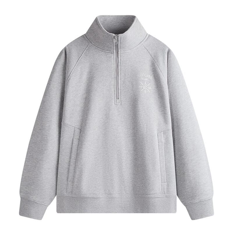 NVG·YOUNG Men's Fleece Lined Half-Zip Stand-Up Collar Sweatshirt