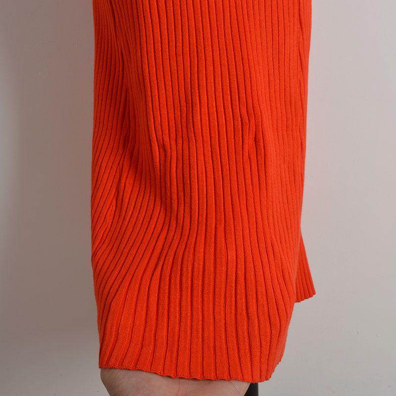 Export Single Fashion Style Sexy round Neck Sunken Stripe Long Sleeves Knitting Dress Women's Clothing Spring and Autumn Slim Fit Fishtail Dress