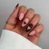 Autumn/Winter French Leopard & Tortoiseshell 3D Heart Almond False Nails