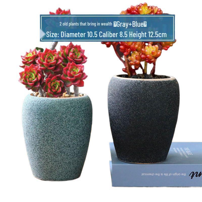 Succulent Ceramic Stump Pot: Retro Terracotta, Breathable & Water-Absorbing, Creative Small Flower Planter