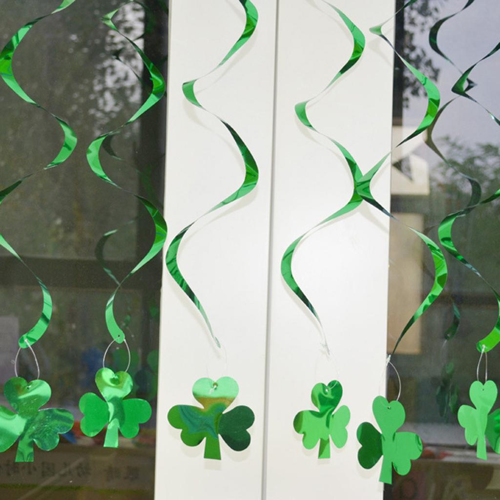 St. Patrick's Day Banner Shamrock Garland Lucky Banner Burlap Irish Garland Green Four Leaf Banner and Felt Shamrock