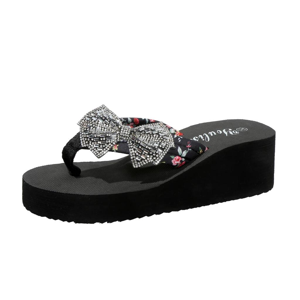 Women's Flower Pattern Fashion Flip Flops Non-slip Lightweight Beach Platform Slippers Women's Footwear Breathable Open Toe