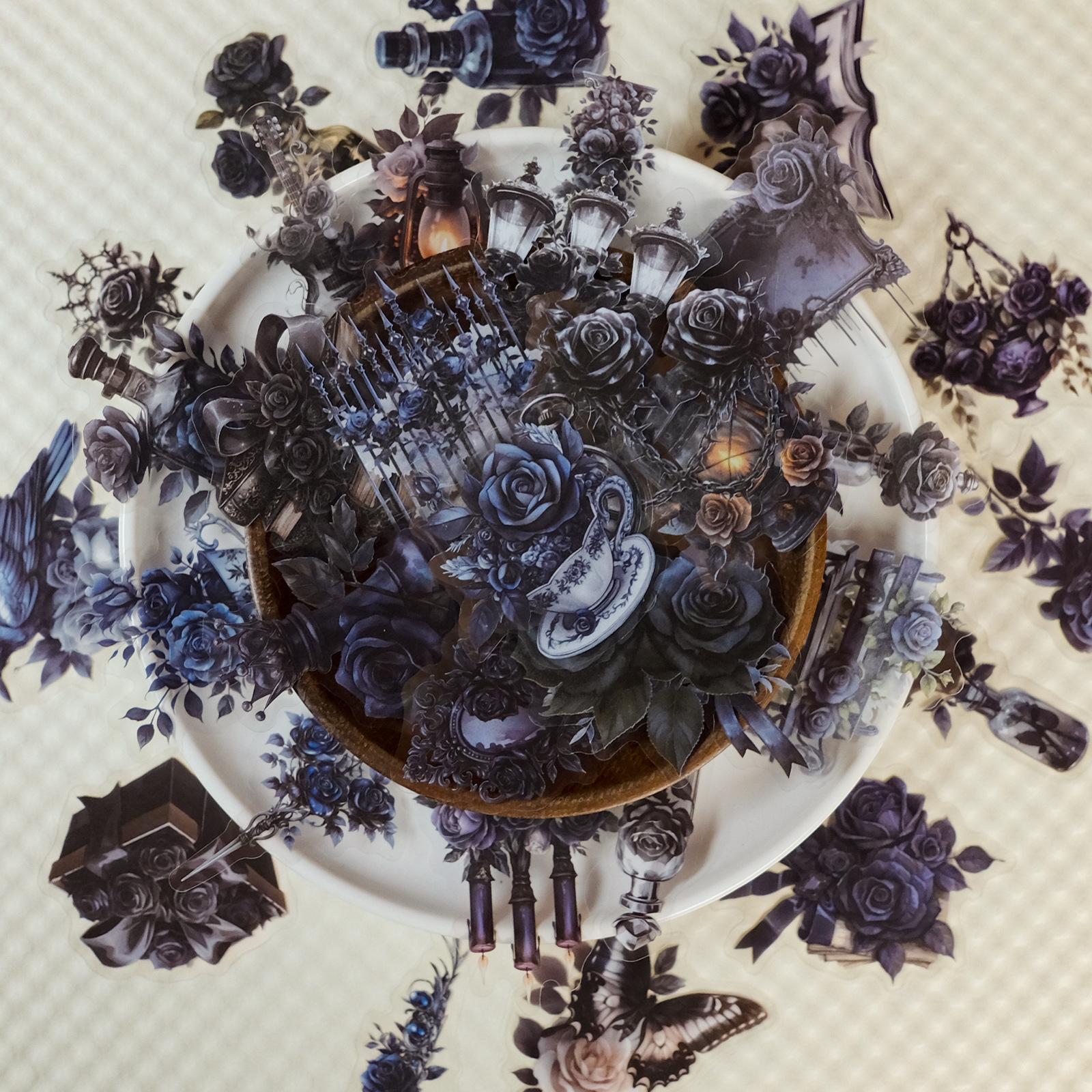 

56 трансграничных новых наклеек для питомцев цвета темной розы, ретро премиум инс, декоративные наклейки для блокнота и мобильного телефона