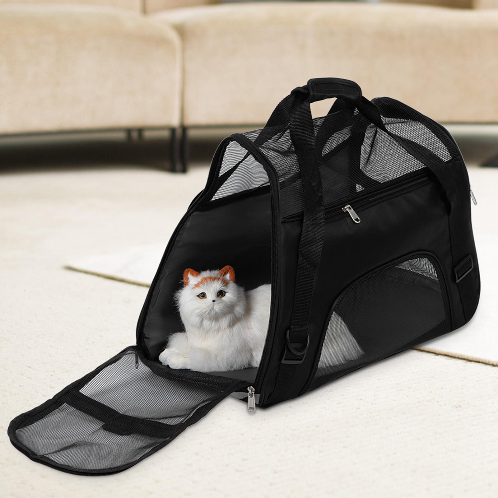 

Outdoor Portable Waterproof Cloth Folding Pet Carrier Travel Bag for Dogs Cats(Black L) чорний