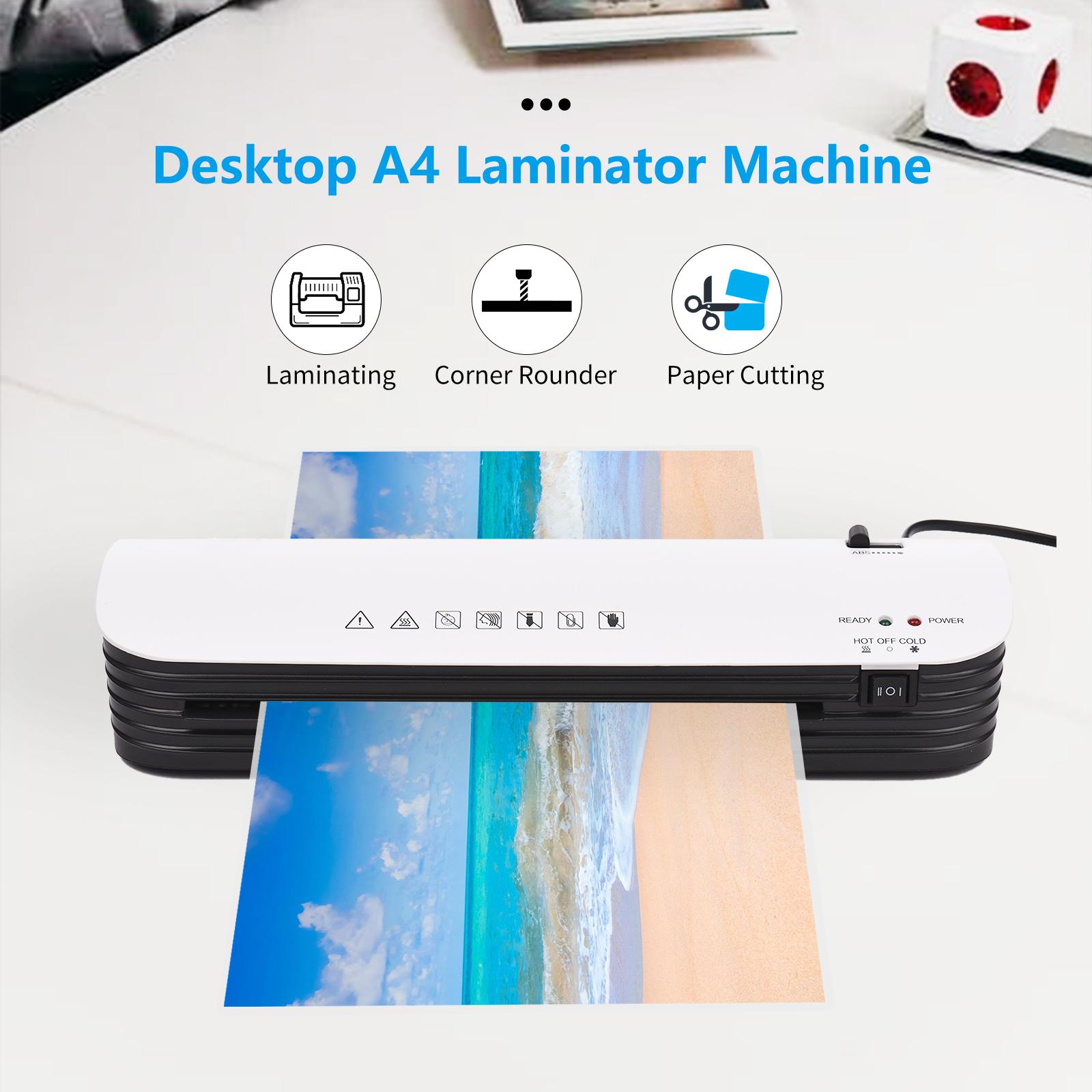 A4 Desktop Thermal Laminator Machine A4 Paper Cutter Corner Rounder Home Office US Plug Automatic Photo Document Laminator US