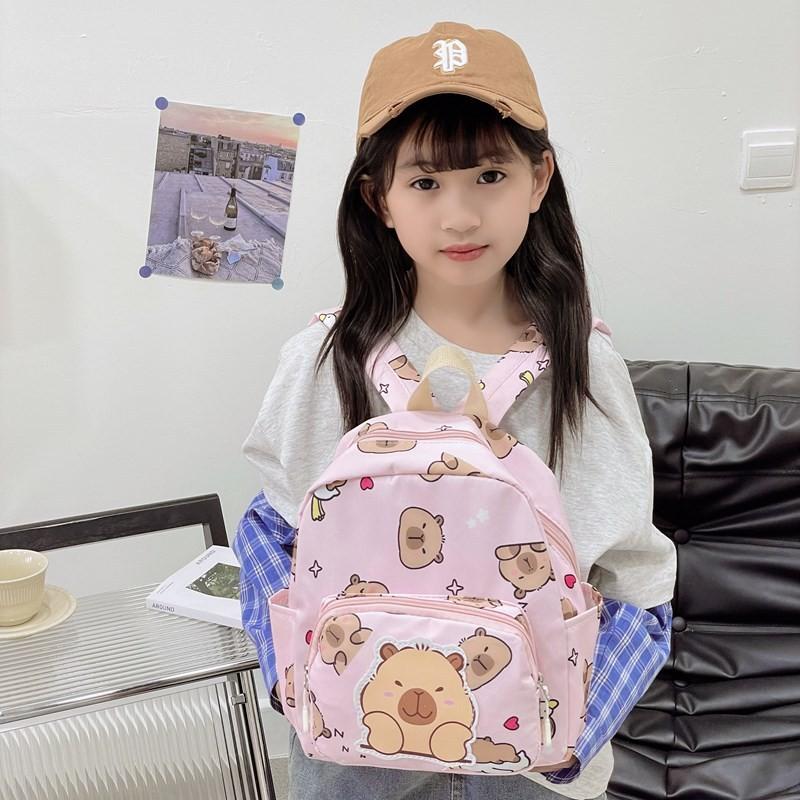 Capybara Cartoon Printed Backpack Children Schoolbag Leisure Fashion Bag Travel