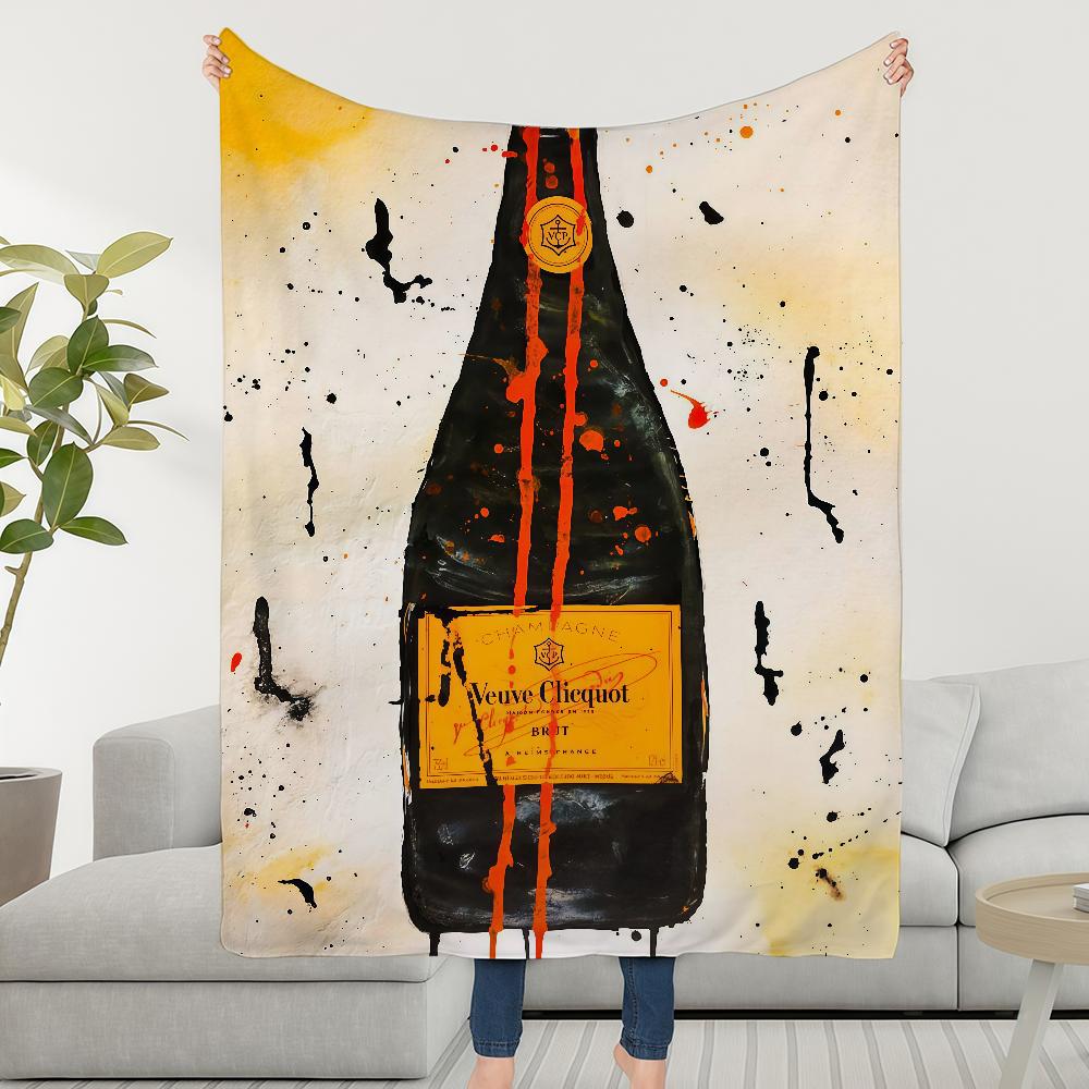 Blanket Throw Super C-ClicquotS-ES Cosy Plush V-VeuveS-ES Living Room Logo Sofa Couch Childish Birthday Gifts