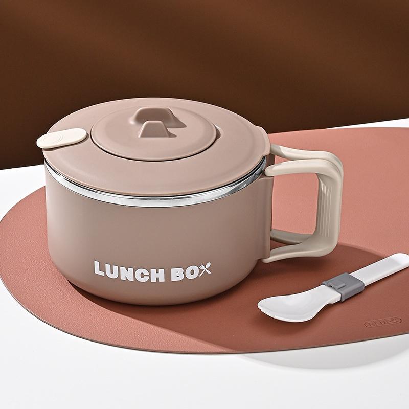 Портативная миска для лапши быстрого приготовления из нержавеющей стали 304, 1200 мл, подходит для кухонной утвари для завтрака и обеда, может нагреваться