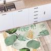 1Pcs Anti Fatigue Kitchen Rugs, Green Leaf Print Waterproof Non-Slip Thick Cushioned Kitchen Mat Heavy Duty Comfort Standing Mat for Kitchen