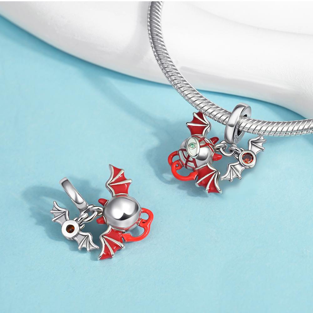Copper Metal Halloween Series Imp Bat Pendant Bead Component Pumpkin Skull Bead Components Designed For Authentic Original Bracelet High Quality Fine