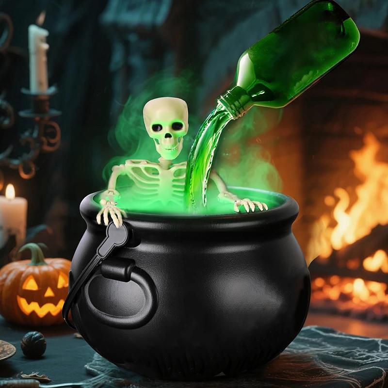 Halloween Decorations Indoor - Cauldron Halloween Decor With Magic Floating Potion Bottles And Diffuser - Party Decoration