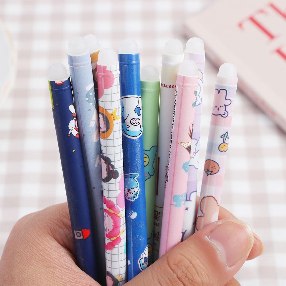 Kawaii 0.5mm Press Pen Blue Cartoons Student Pen Gel Pens Neutral Erasable Pen Erasable Pen