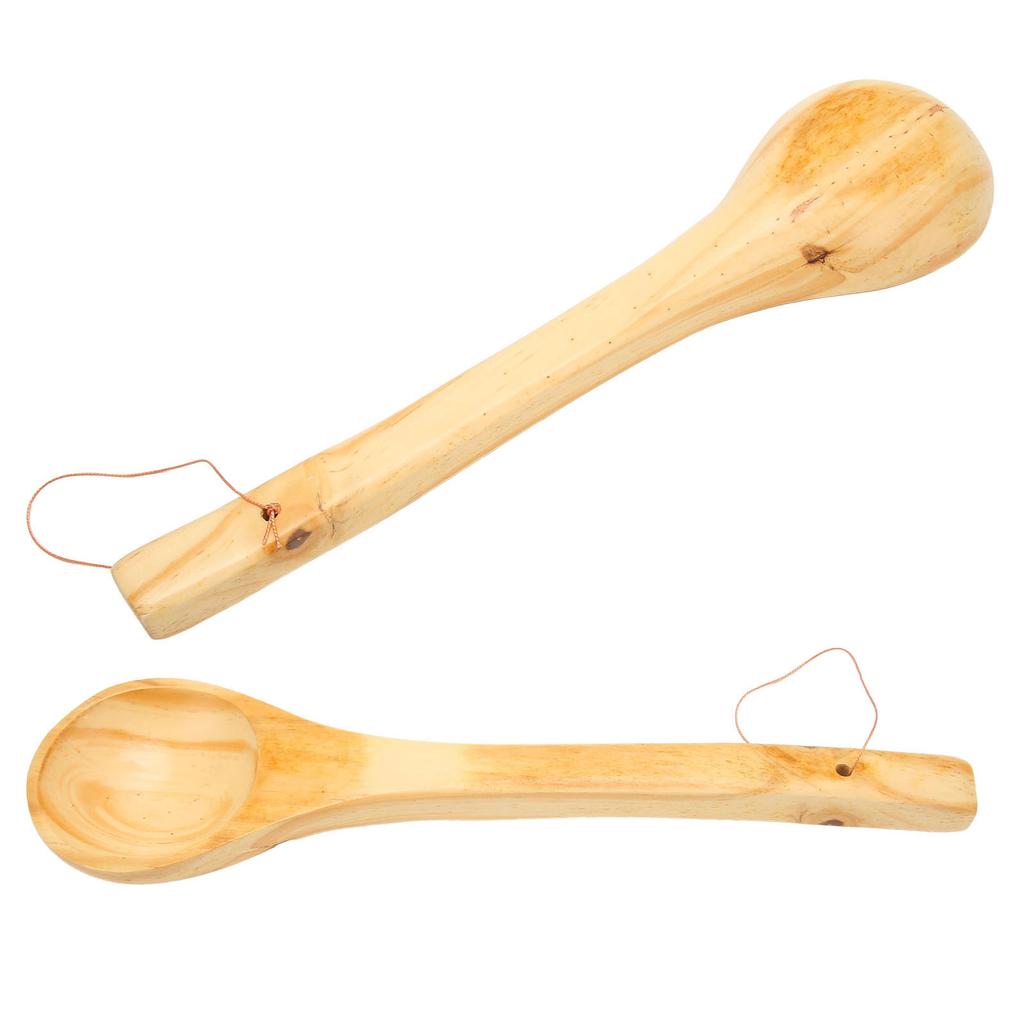 Sauna Ladle Large Capacity Long Handle Portable Wooden Sauna Ladle Scoop for Tea Wine Water