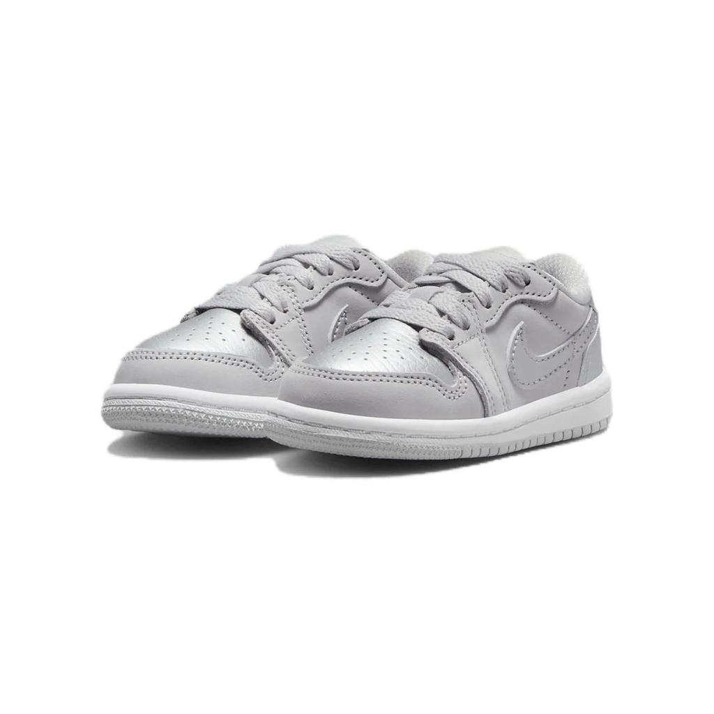 Air Jordan 1 Retro Low OG TD Metallic Silver Baby Sneakers Grey Neutral-Grey White FQ5435-002