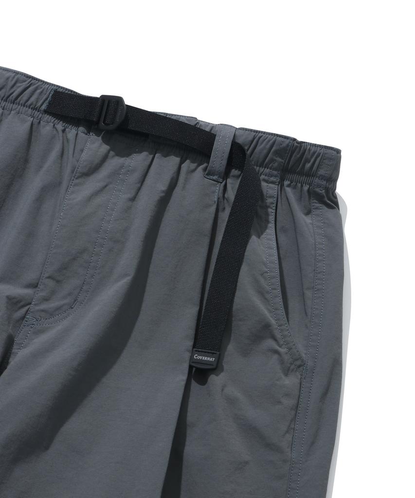 COVERNAT Woven Semi-Wide Buckle Pants Charcoal