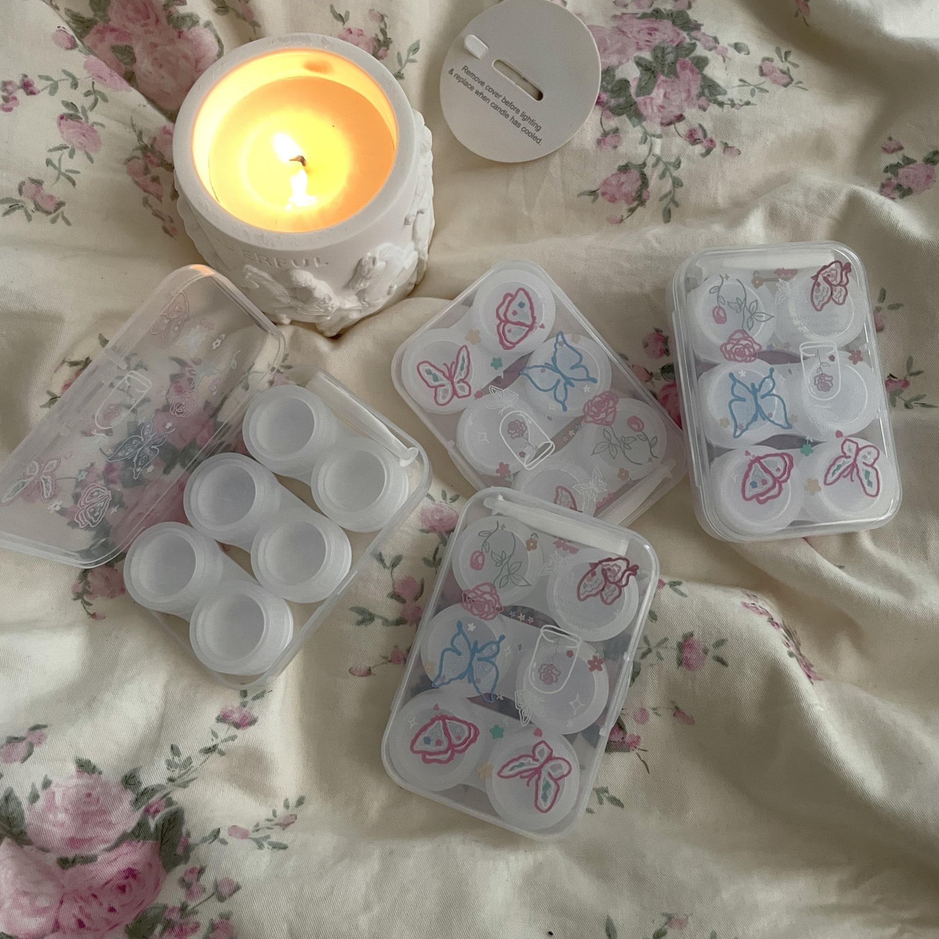 

Portable Contact Lens Holder Individually Packaged Contact Lens Box Contact Lens Storage Large Capacity For Travel Purse Office прозорий