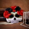Masquerades Mask Mexicans Day of The Deads Sugar Skull Mask with Rose Decorations Fancy Dress Rose Suger Skeleton Mask
