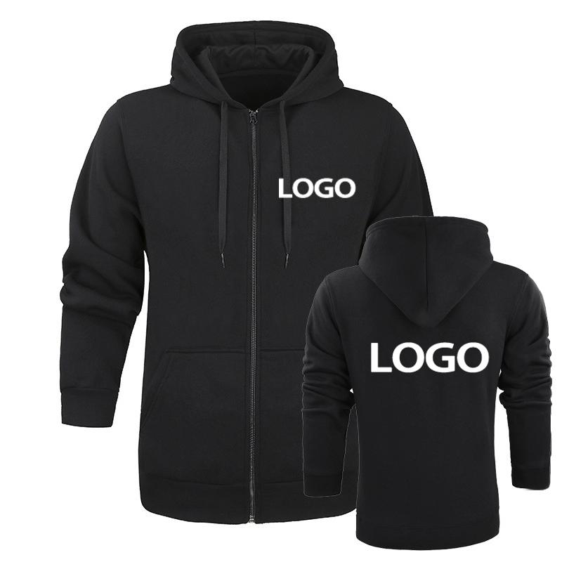 Custom Printed DIY02  Men's and Women's Zip Hoodies Spring Autumn Loose Casual Long Sleeve Pullover Sweatshirts Trendy