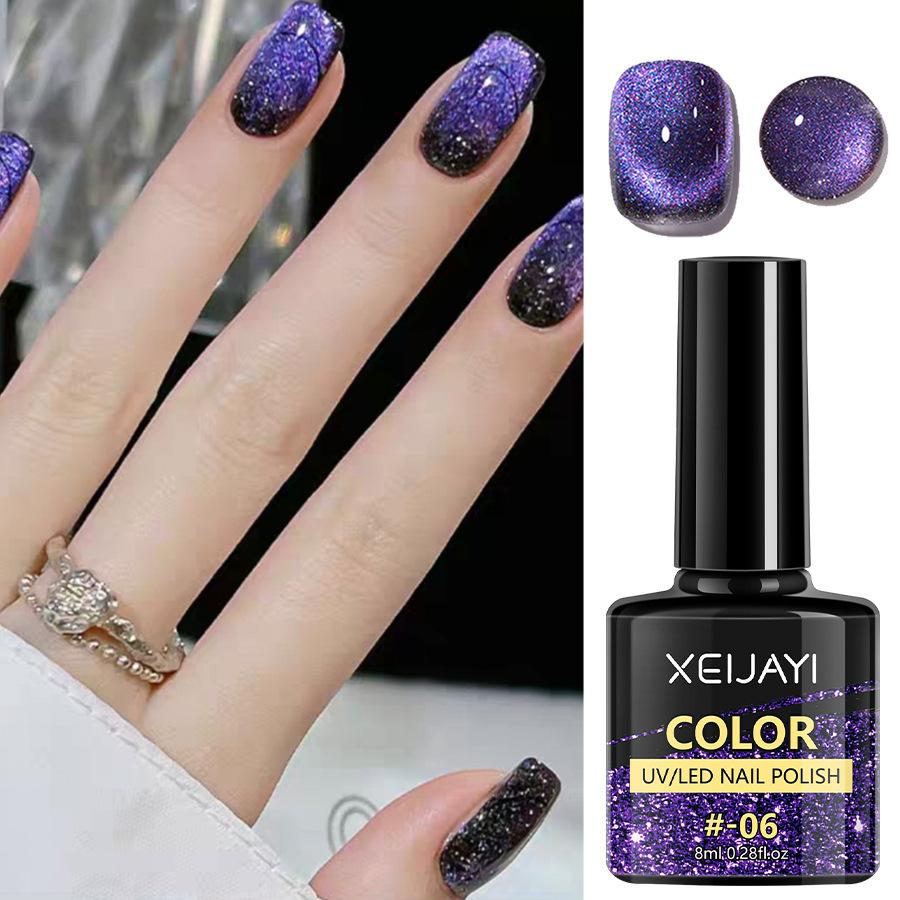 

7,3 мл салонного качества, стекловидный гель-лак «кошачий глаз», глянцевый, долговечный, магнитный, УФ/светодиодный, лак