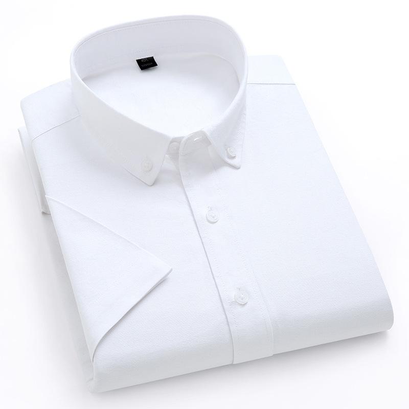 Men's Long-Sleeve Oxford Cotton Shirt - Breathable, Solid Color for Casual or Daily Wear