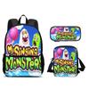 My Singing Monsters Backpack Pen Bag Shoulder Bag 3Pcs Set Large Capacity Kindergarten Elementary School Boys and Girls