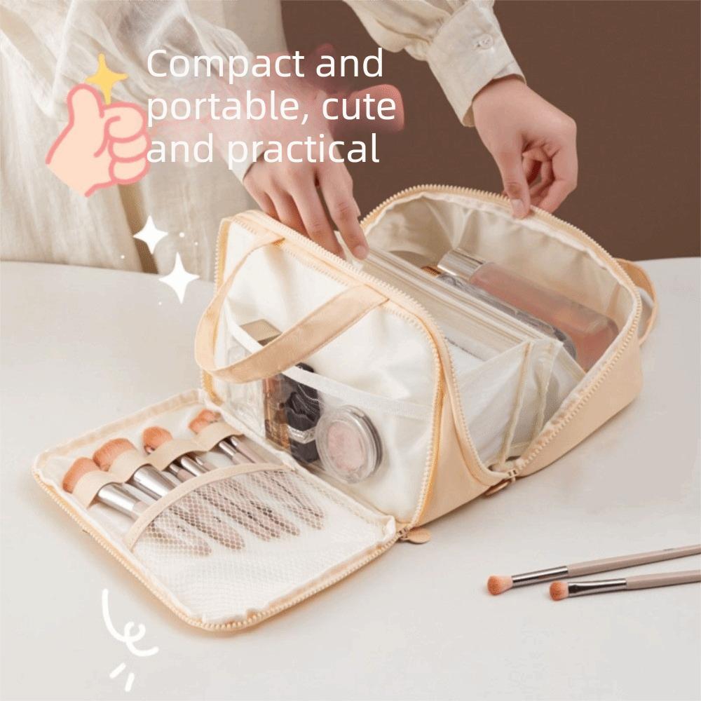 Solid Color Cosmetic Storage Bag Large Capacity Toiletries Storage Pouch  Outdoor