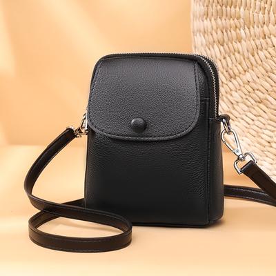 Bolsas de Ombro Mensageiro de Couro Genuíno Sólido de Luxo para Mulheres Bolsa Pequena de Couro de Vaca para Celular