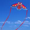 Durable Owl Kite For Kids Outdoor Activities Colorful Long Tail Design High Wind Resistance Fiberglass Frame Easy Assembly Foldable Travel Toy