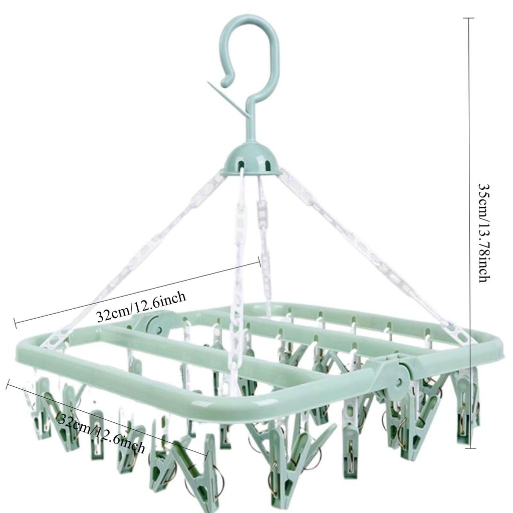 Multifunktionale 36-Clip-Trockengestelle, Dessous-Socken-Rack, magische faltbare Kleiderbügel, Kunststoff-Kleiderbügel