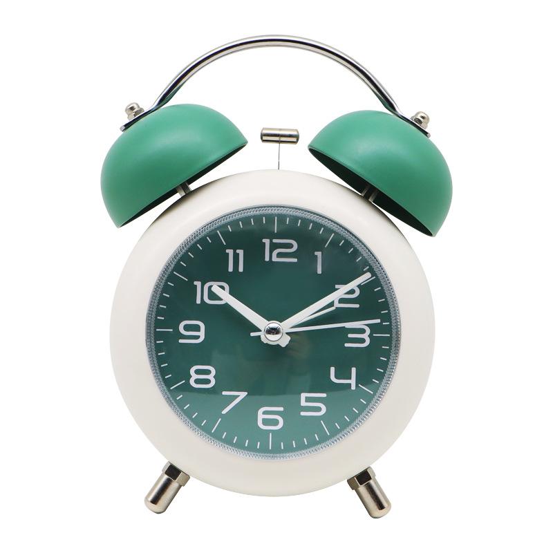Simple Creative Personality Metal Student Children's Bedroom Bedside Battery Timing Round Digital Scale Alarm Clock