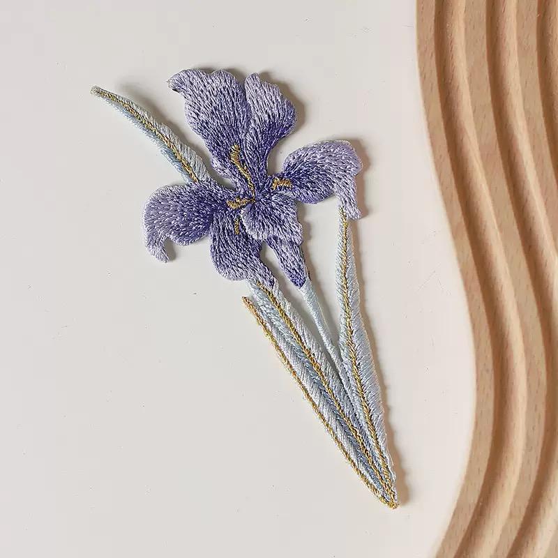 Ancient Style Phalaenopsis Embroidery Patch for Clothes, Pants, Bags & Hanfu DIY