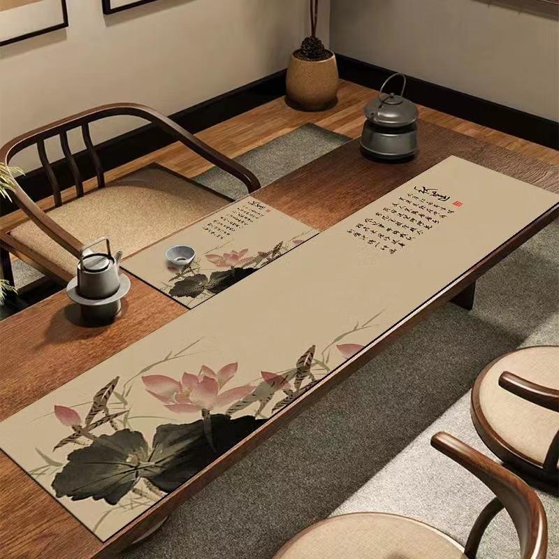New Chinese-Style Long Coffee Table Tablecloth Absorbent Quick-Drying Tea Table Teacup Pad Kitchen Diatom Mud Drain Pad Diatom Mud